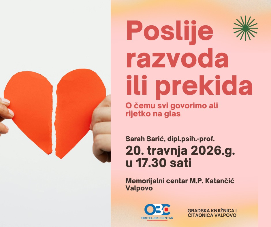 Najava predavanja „Poslije razvoda ili prekida: o čemu svi govorimo, ali rijetko naglas ”