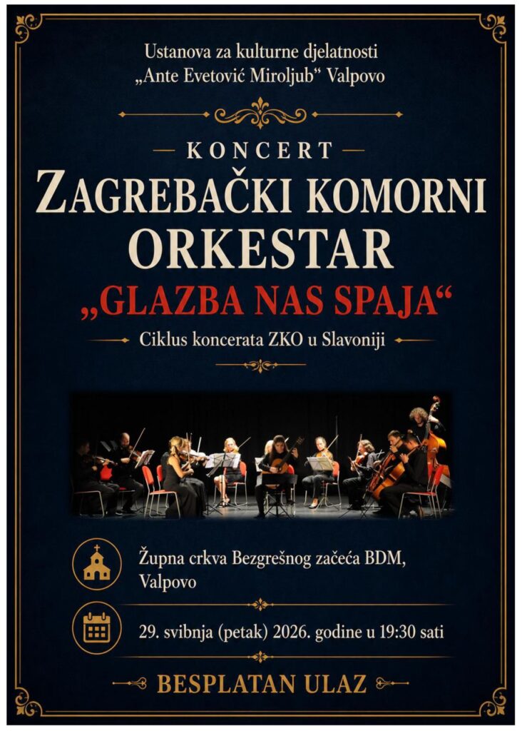 Zagrebački komorni orkestar u Valpovu koncertom „Glazba nas spaja“