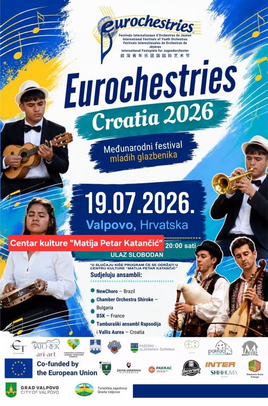 Zbog najave lošeg vremena koncert Eurochestries Croatia 2026 seli u Centar kulture “Matija Petar Katančić” Valpovo