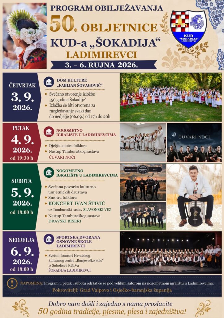 KUD „Šokadija“ Ladimirevci obilježava 50 godina djelovanja