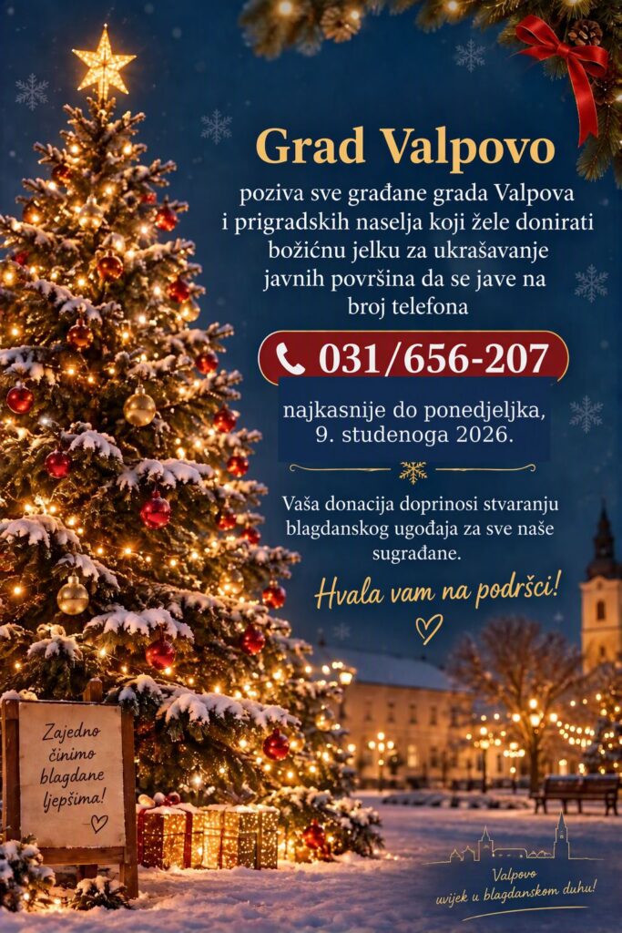 Grad Valpovo poziva građane na donaciju božićne jelke